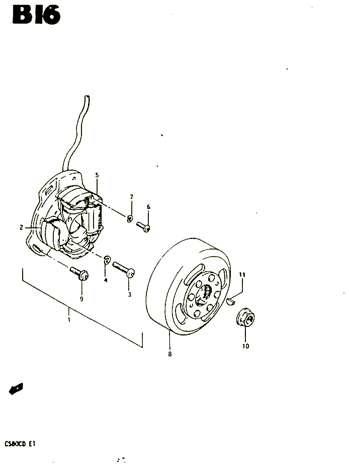 ALLUMAGE ROTOR STATOR E2 E17 E22 POUR SUZUKI CS 80 1983 POUR SUZUKI CSCS80CD 