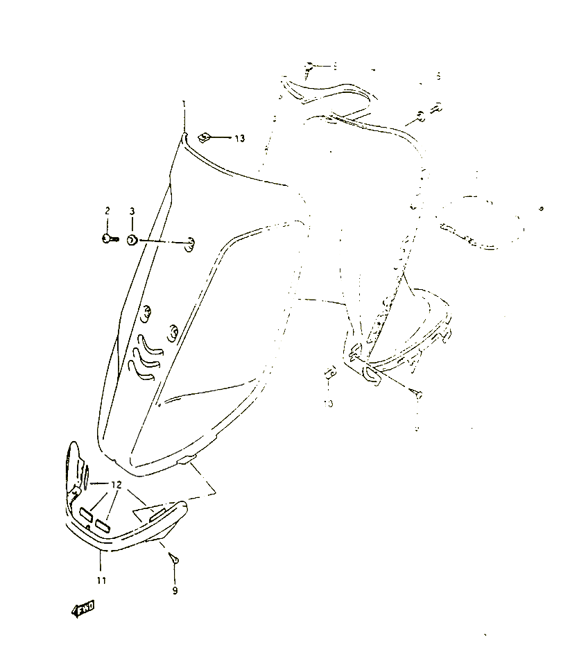 CARENAGES AVANT POUR SUZUKI ADDRESS 100 1994 POUR SUZUKI ADDRESSAH100R 