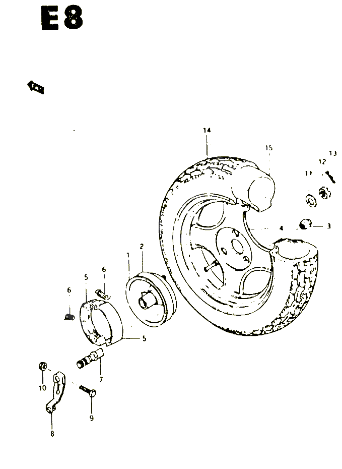 ROUE ARRIERE POUR SUZUKI CS 50 1982 POUR SUZUKI CSCS50D