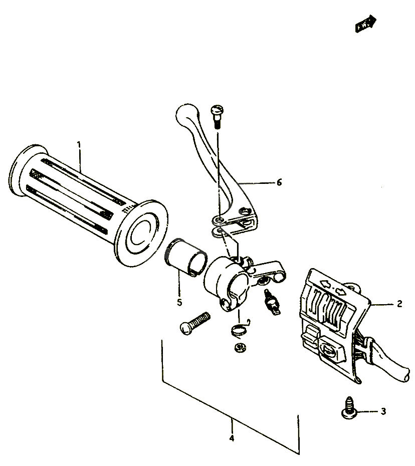 ENSEMBLE POIGNEE GAUCHE P22P34 POUR SUZUKI CP 50 1985 POUR SUZUKI CPCP50CHF 