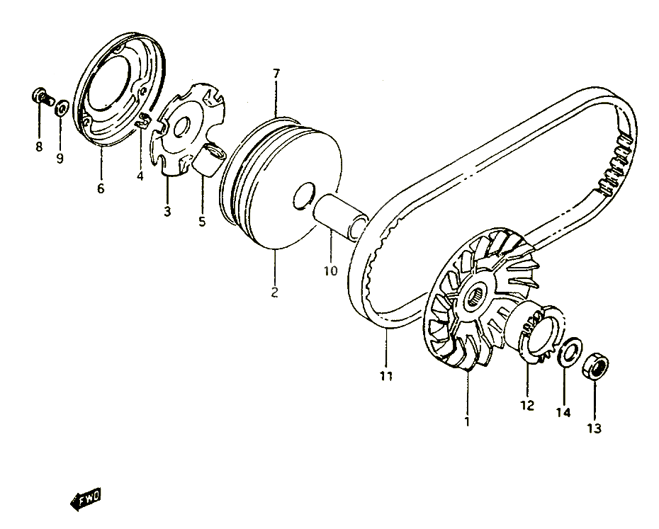 TRANSMISSION 1 POUR SUZUKI CP 50 1985 POUR SUZUKI CPCP50CHF 