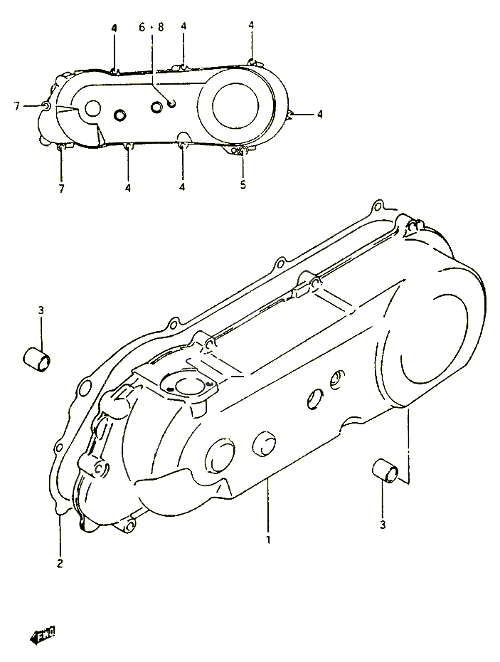 COUVERCLE DE CARTER GAUCHE POUR SUZUKI CP 50 1985 POUR SUZUKI CPCP50CHF 