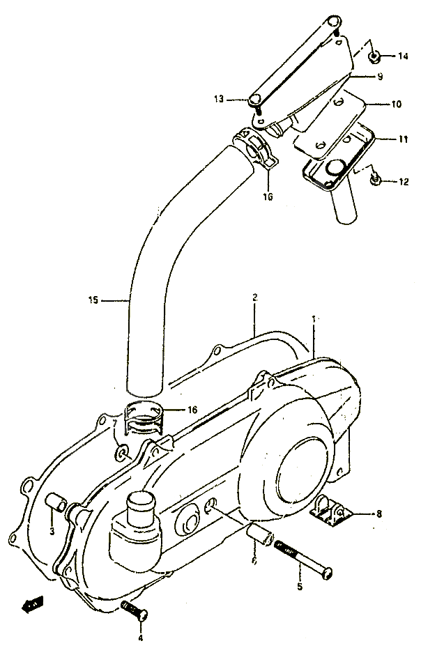 COUVERCLE DE CARTER GAUCHE POUR SUZUKI ADDRESS 100 1994 POUR SUZUKI ADDRESSAH100R 