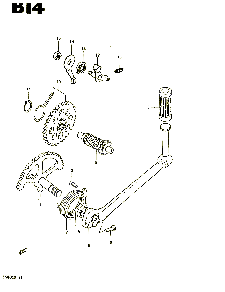 KICK POUR SUZUKI CS 80 1983 POUR SUZUKI CSCS80CD 