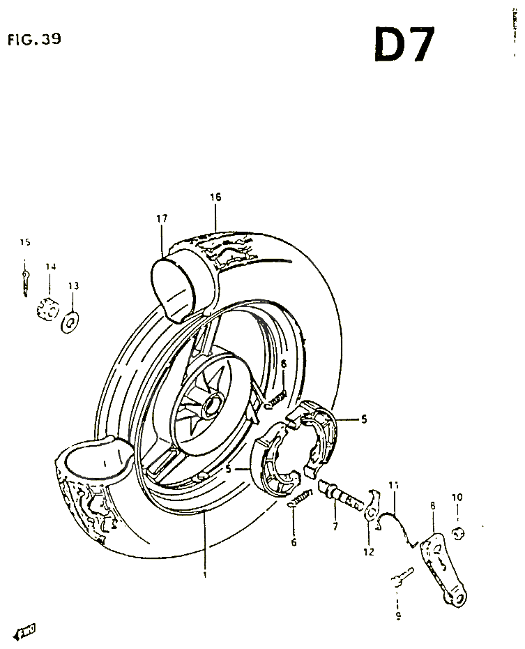 ROUE ARRIERE POUR SUZUKI CP 50 1995 POUR SUZUKI CPCP50CHFS 
