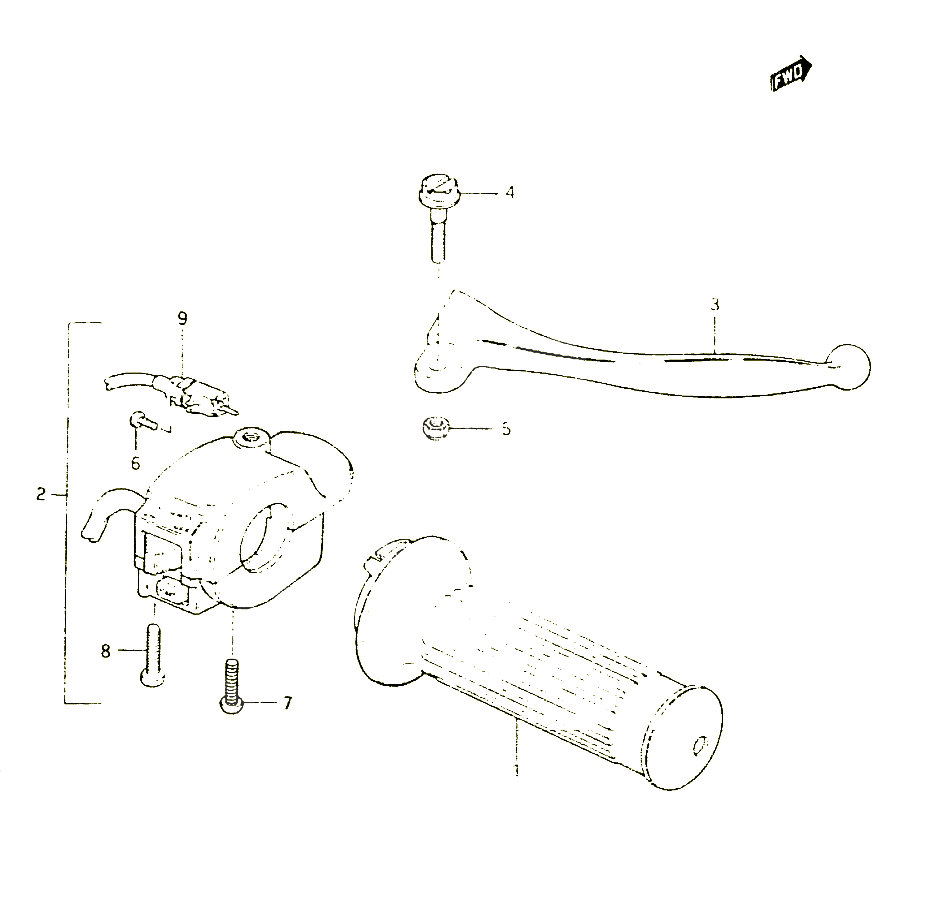 ENSEMBLE LEVIER COMMODO DROIT POUR SUZUKI CL 50 1983 POUR SUZUKI CLCL50D