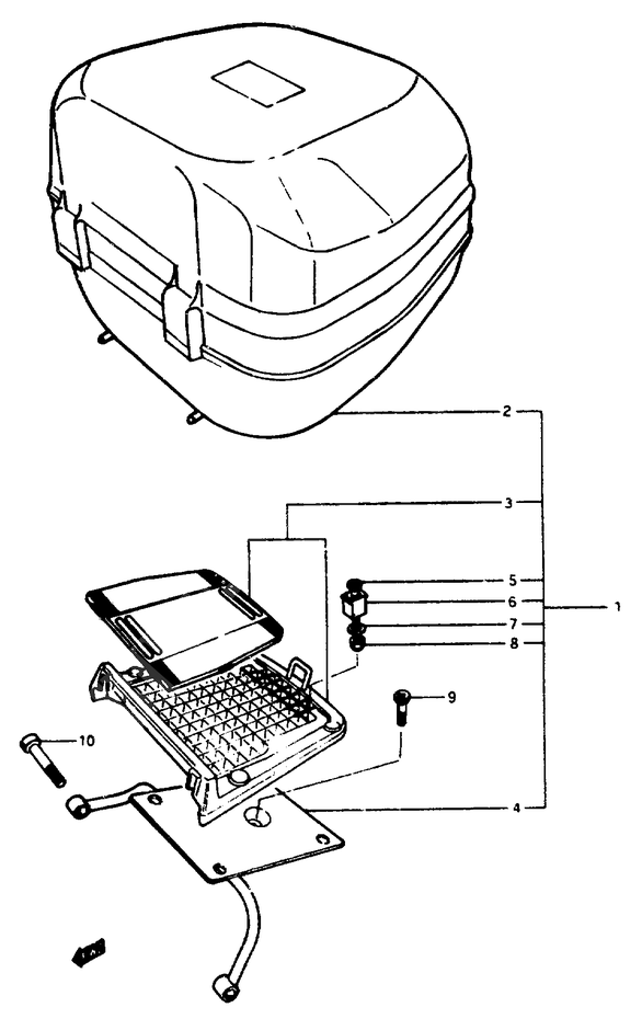 TOP CASE POUR SUZUKI APAP50R 1994