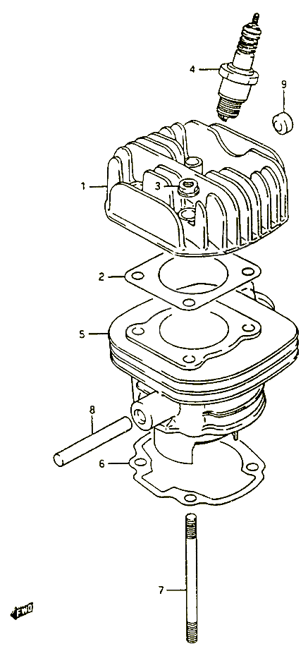 CYLINDRE POUR SUZUKI CP 50 1985 POUR SUZUKI CPCP50CHF 