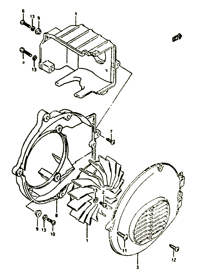 VENTILATEUR DE REFROIDISSEMENT POUR SUZUKI ADDRESS 50 1992 POUR SUZUKI ADDRESSAH50GR