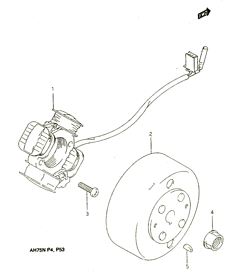 ALLUMAGE ROTOR STATOR POUR SUZUKI ADDRESS 75 1992 POUR SUZUKI ADDRESSAH75N 