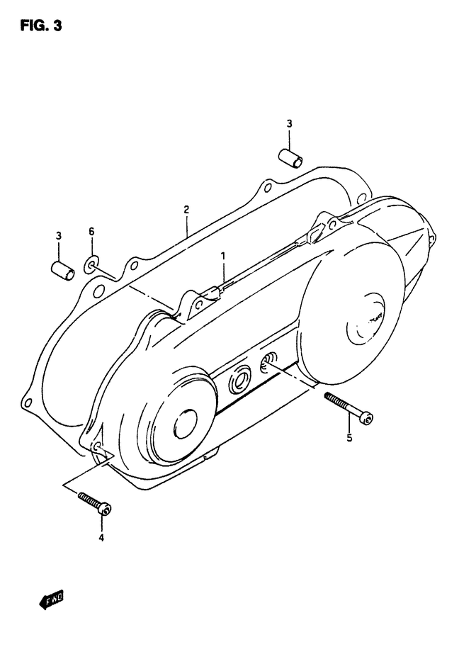 COUVERCLE DE CARTER GAUCHE POUR SUZUKI APAP50R7 2007