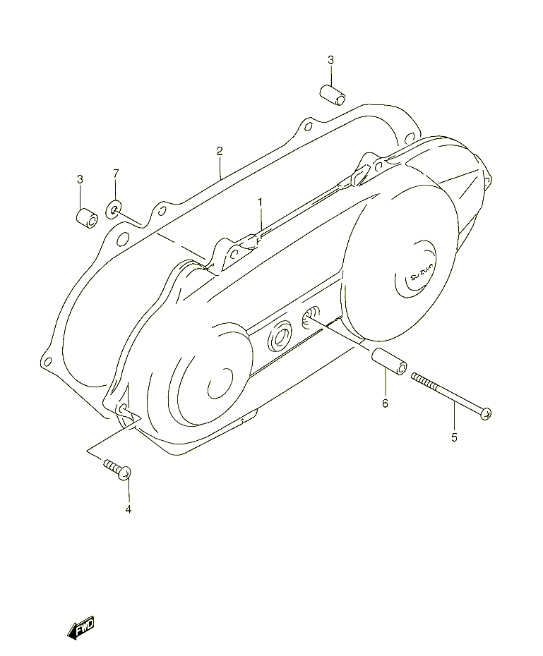 COUVERCLE DE CARTER GAUCHE POUR SUZUKI AJ 50 1994 POUR SUZUKI AJAJ50S