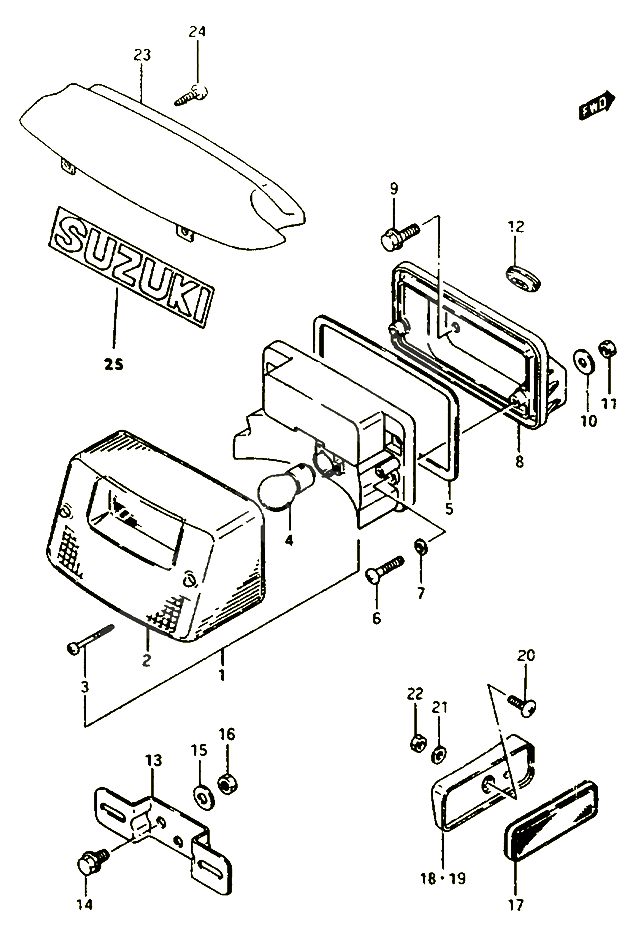 FEU ARRIERE POUR SUZUKI CP 50 1985 POUR SUZUKI CPCP50CHF 