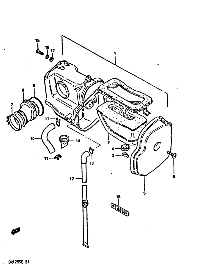 FILTRE A AIR POUR DR 125DR125SE 1984