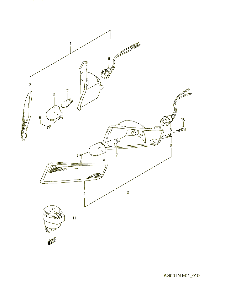 CLIGNOTANTS AVANT POUR SUZUKI ADDRESS 50 1992 POUR SUZUKI ADDRESSAG50TN