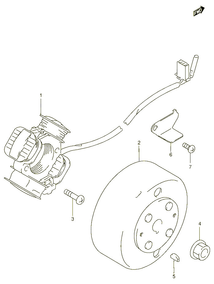 ALLUMAGE ROTOR STATOR POUR SUZUKI ADDRESS 100 1997 POUR SUZUKI ADDRESSAG100M