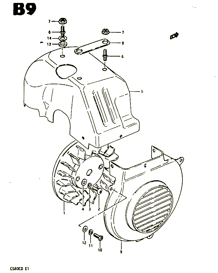 VENTILATEUR DE REFROIDISSEMENT POUR SUZUKI CS 80 1983 POUR SUZUKI CSCS80CD 