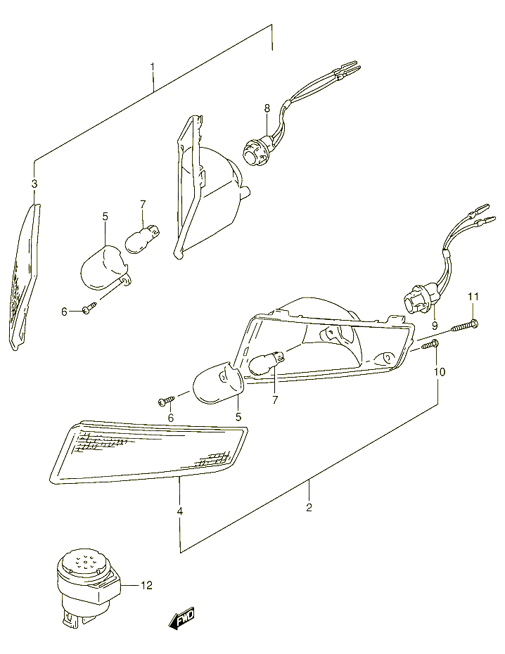 CLIGNOTANTS AVANT POUR SUZUKI ADDRESS 100 1991 POUR SUZUKI ADDRESSAG100M