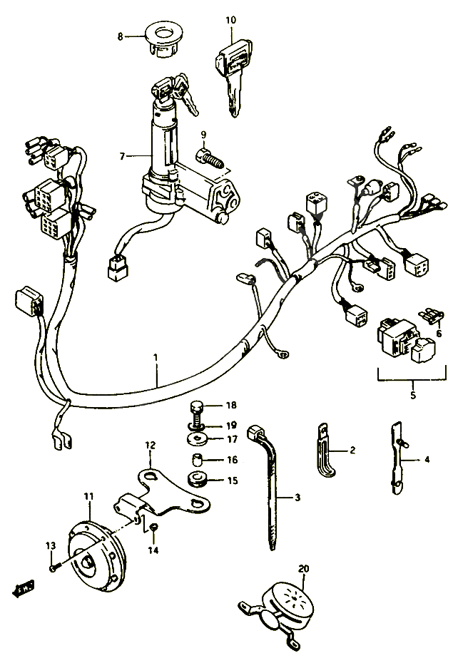 FAISCEAU ELECTRIQUE POUR SUZUKI CP 50 1985 POUR SUZUKI CPCP50CHF 