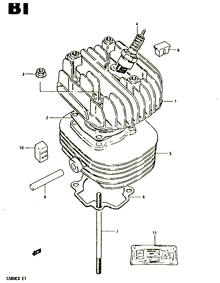 CYLINDRE POUR SUZUKI CS 80 1983 POUR SUZUKI CSCS80CD 