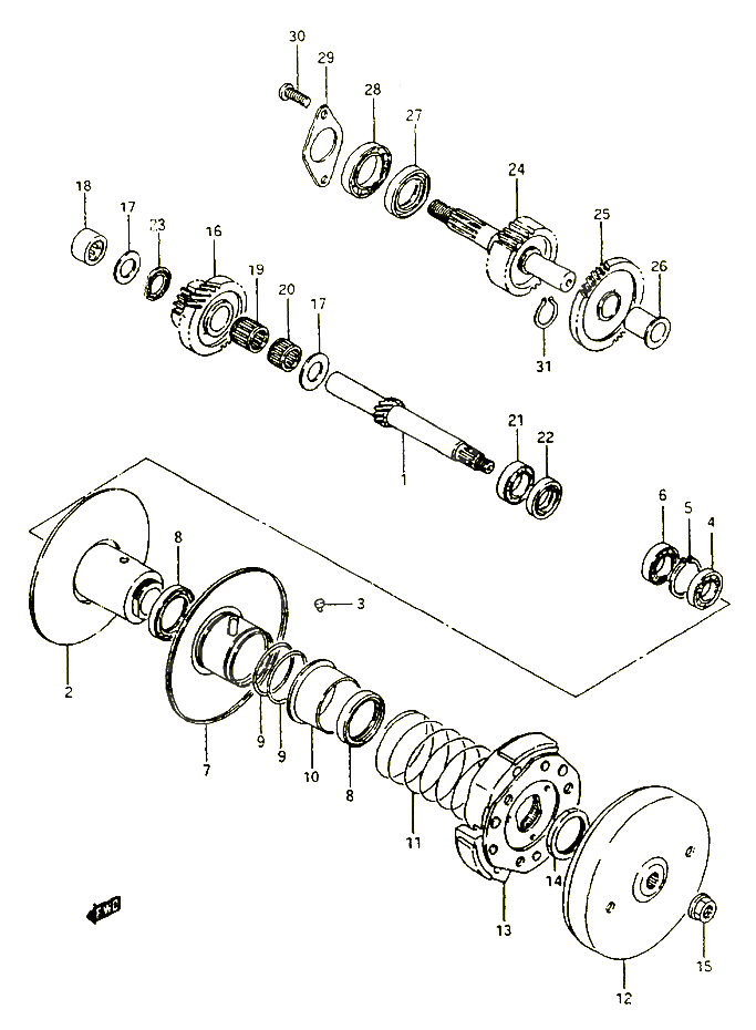 TRANSMISSION 2 POUR SUZUKI CP 50 1985 POUR SUZUKI CPCP50CHF 