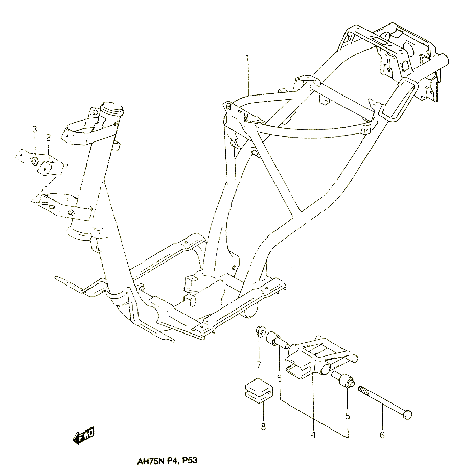 CADRE POUR SUZUKI ADDRESS 75 1992 POUR SUZUKI ADDRESSAH75N 