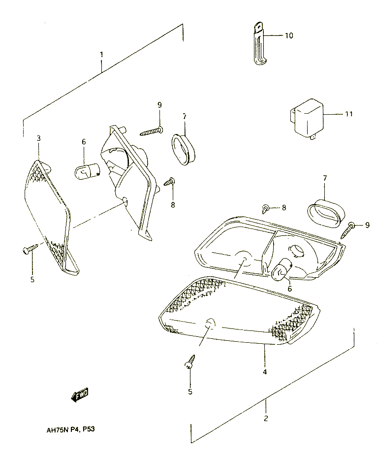 CLIGNOTANTS AVANT POUR SUZUKI ADDRESS 75 1992 POUR SUZUKI ADDRESSAH75N 