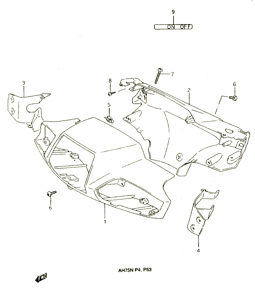 CARENAGE TETE DE FOURCHE POUR SUZUKI ADDRESS 75 1992 POUR SUZUKI ADDRESSAH75N 