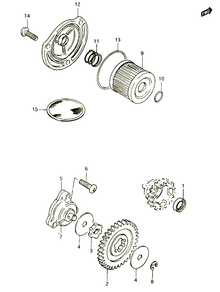 POMPE A HUILE POUR SUZUKI CS 125 1983 POUR SUZUKI CSCS125D 