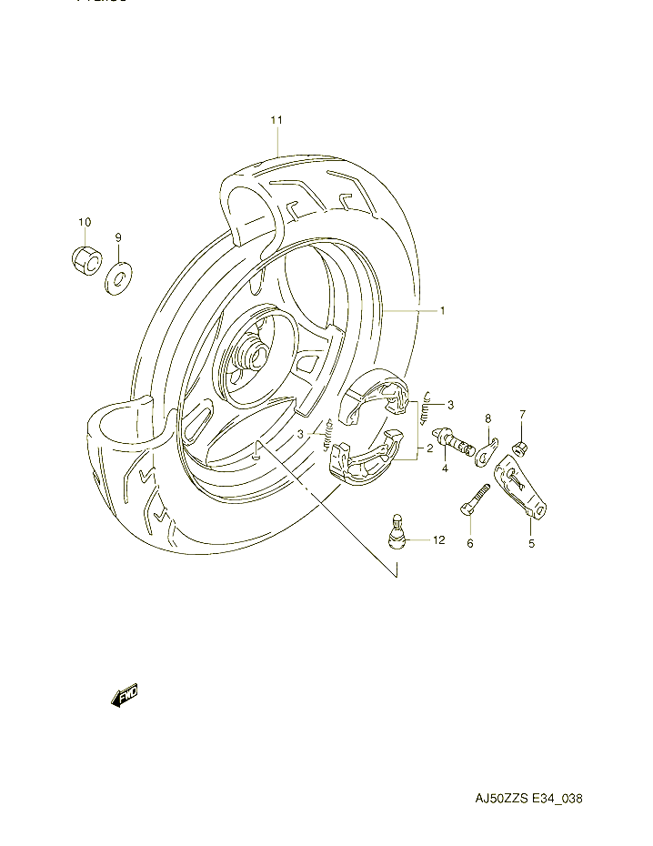 ROUE ARRIERE POUR SUZUKI AJ 50 1995 POUR SUZUKI AJAJ50ZZS