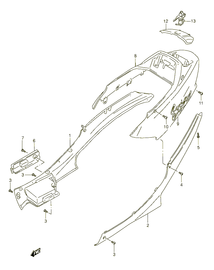 CARENAGES ARRIERE POUR SUZUKI AJ 50 1994 POUR SUZUKI AJAJ50S