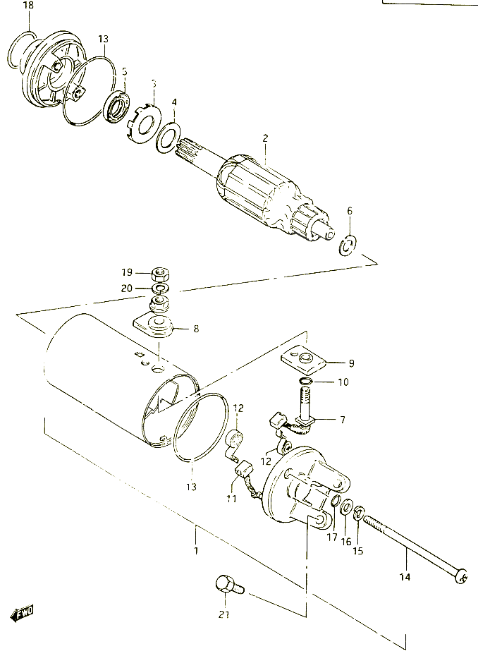 DEMARREUR POUR SUZUKI CS 125 1983 POUR SUZUKI CSCS125D 