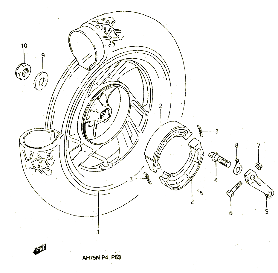 ROUE ARRIERE POUR SUZUKI ADDRESS 75 1992 POUR SUZUKI ADDRESSAH75N 