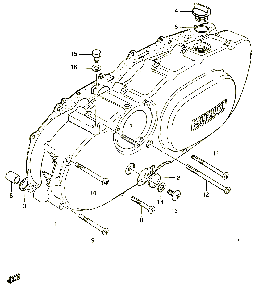 CARTER LH POUR SUZUKI CS 125 1983 POUR SUZUKI CSCS125D 