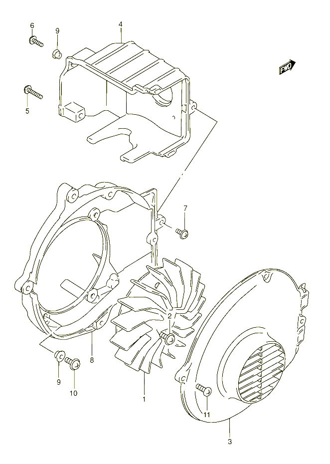 VENTILATEUR DE REFROIDISSEMENT POUR SUZUKI AJ 50 1994 POUR SUZUKI AJAJ50S