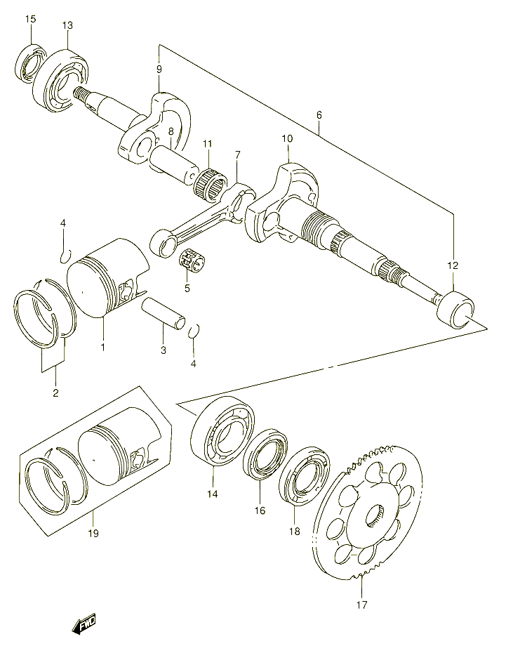 VILEBREQUIN POUR SUZUKI AJ 50 1994 POUR SUZUKI AJAJ50S