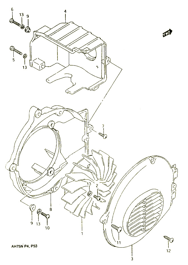 VENTILATEUR DE REFROIDISSEMENT POUR SUZUKI ADDRESS 75 1992 POUR SUZUKI ADDRESSAH75N 