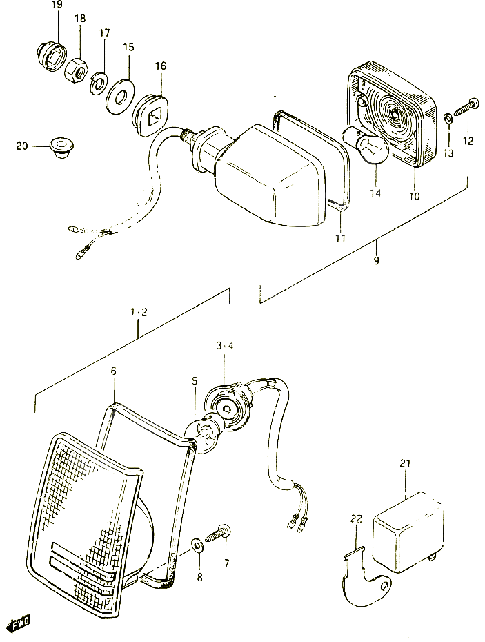 CLIGNOTANTS POUR SUZUKI CS 125 1983 POUR SUZUKI CSCS125D 