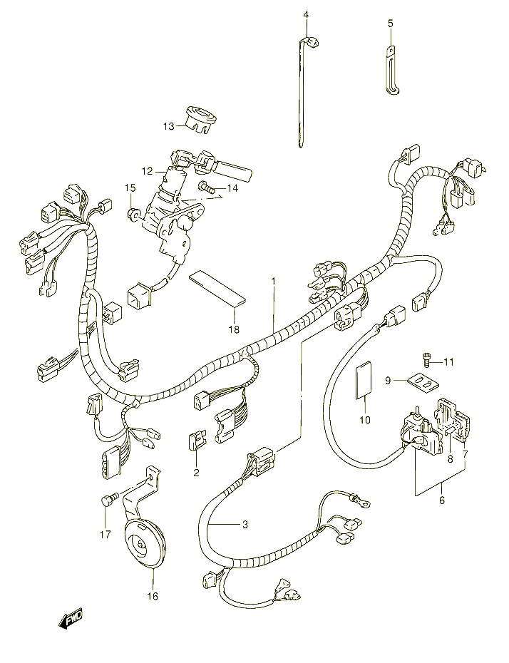 FAISCEAU ELECTRIQUE POUR SUZUKI AJ 50 1994 POUR SUZUKI AJAJ50S