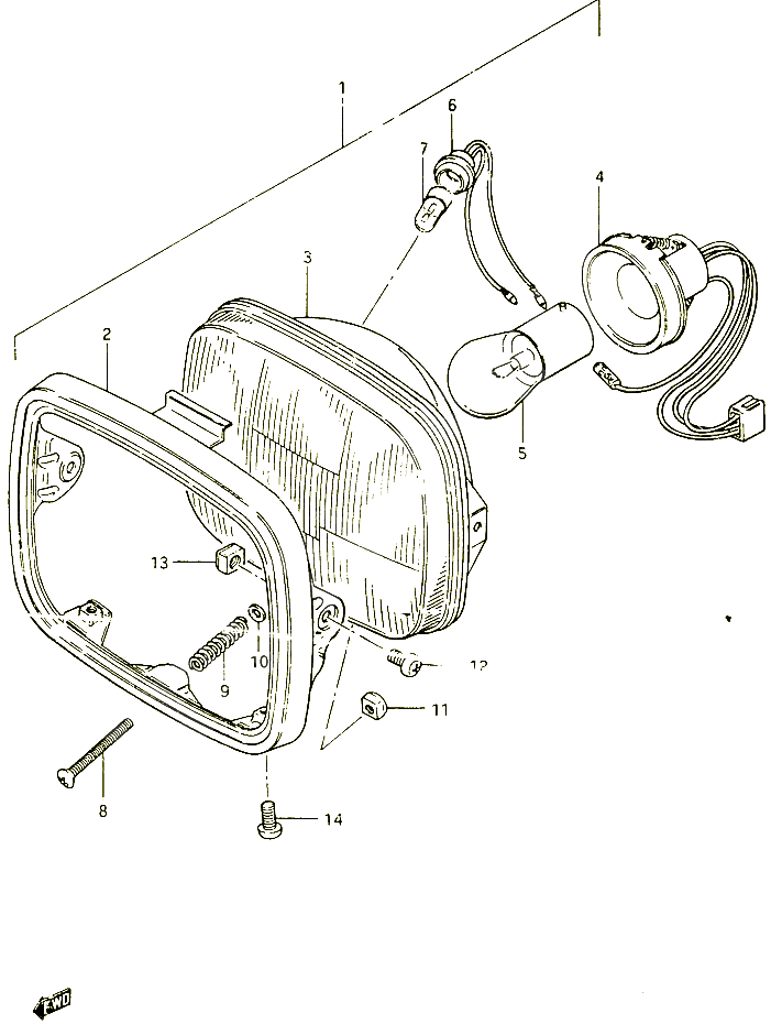 PHARE E22 POUR SUZUKI CS 125 1983 POUR SUZUKI CSCS125D 