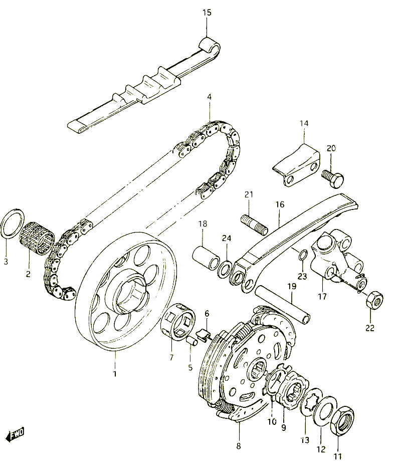 TRANSMISSION 1 POUR SUZUKI CS 125 1983 POUR SUZUKI CSCS125D 