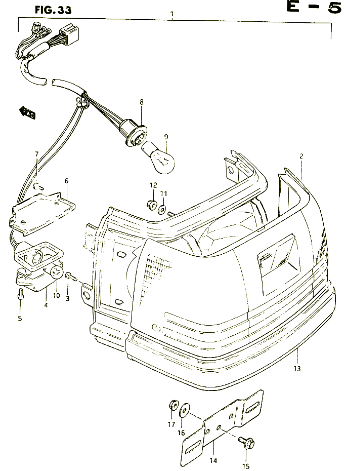 FEU ARRIERE E24 POUR SUZUKI CS 125 1983 POUR SUZUKI CSCS125D 