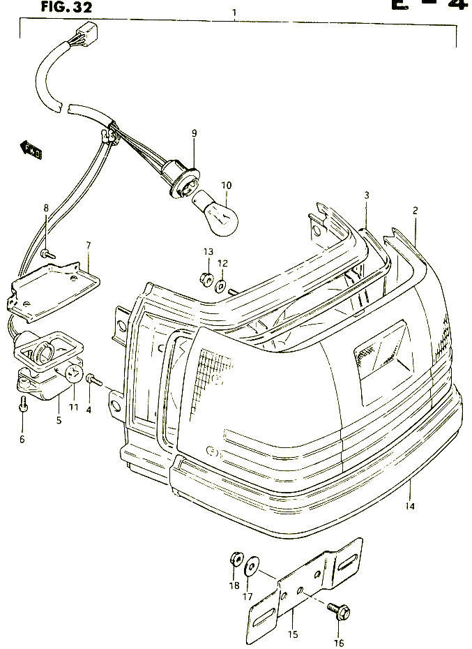 FEU ARRIERE E15 E18 E21 E22 E25 E26 POUR SUZUKI CS 125 1983 POUR SUZUKI CSCS125D 