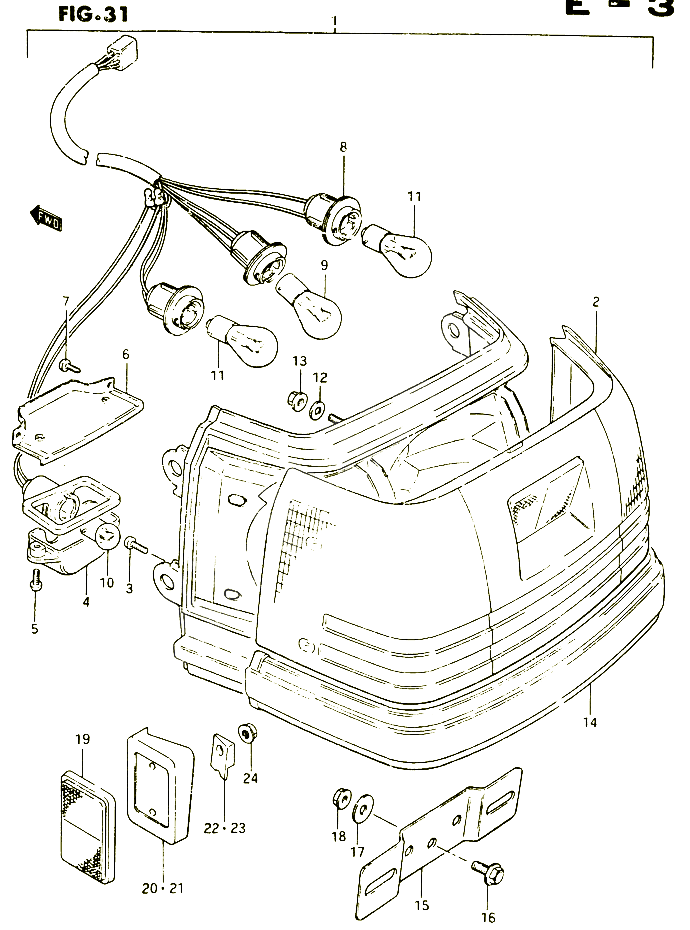 FEU ARRIERE E2 E4 E17 E39 POUR SUZUKI CS 125 1983 POUR SUZUKI CSCS125D 