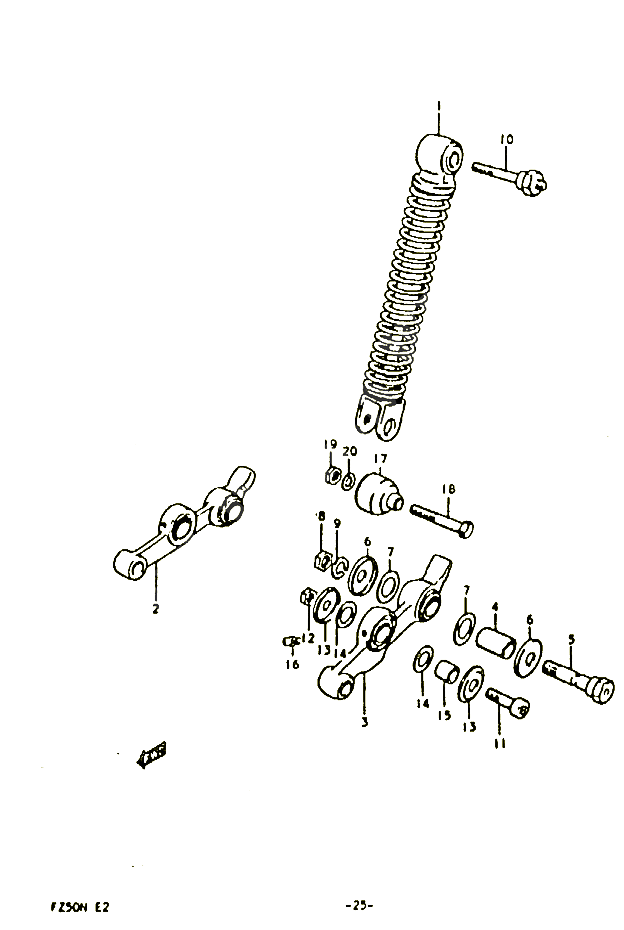 SUSPENSION AVANT POUR SUZUKI FZ 50 1992 POUR SUZUKI FZFZ50N 