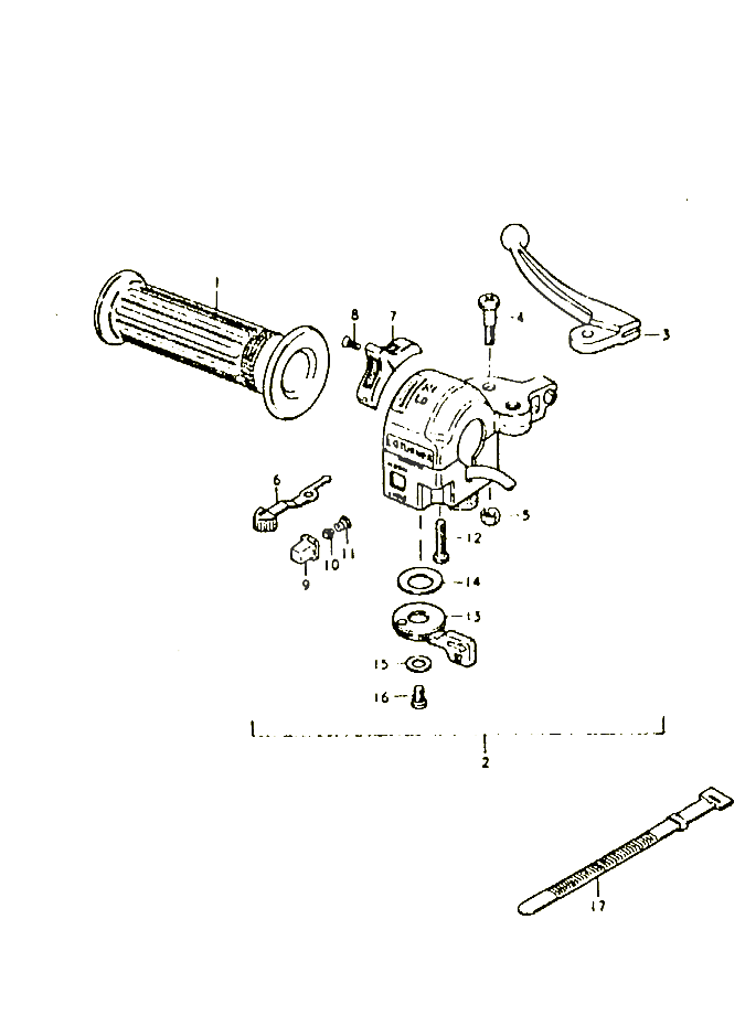 COMMODO POIGNEE GAUCHE POUR SUZUKI FZ 50 1992 POUR SUZUKI FZFZ50N 