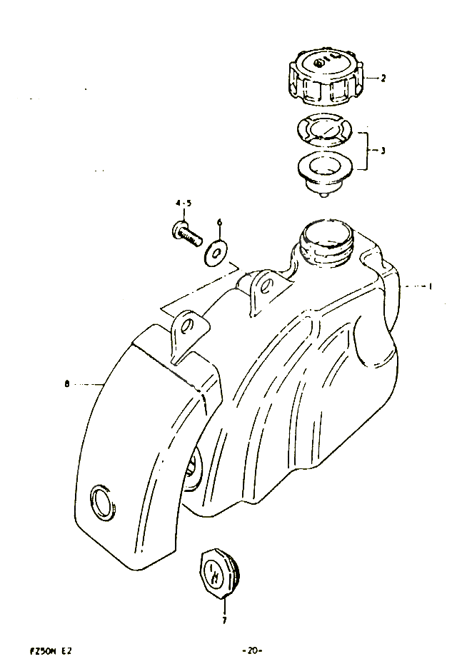 RESERVOIR DHUILE POUR SUZUKI FZ 50 1992 POUR SUZUKI FZFZ50N 