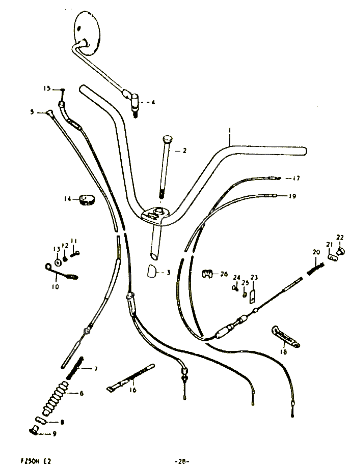 GUIDON CABLES POUR SUZUKI FZ 50 1992 POUR SUZUKI FZFZ50N 