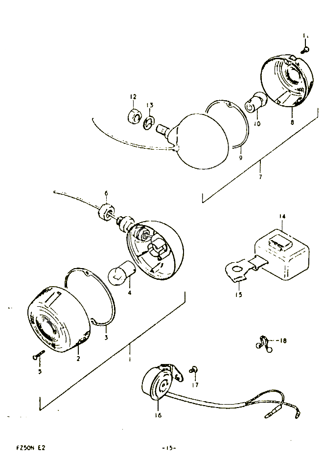 CLIGNOTANTS POUR SUZUKI FZ 50 1992 POUR SUZUKI FZFZ50N 