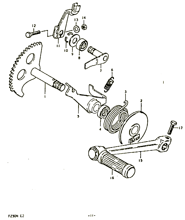 KICK POUR SUZUKI FZ 50 1992 POUR SUZUKI FZFZ50N 